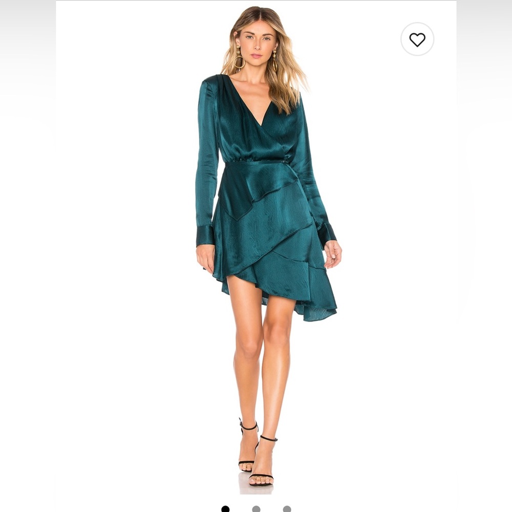 Auteur X Revolve Assymetrical Hem 100% Silk Dress